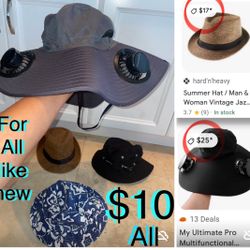 $10 For All like new 4 Summer Hats adult sizes