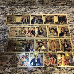 24k Gold Plated One Piece (Anime) Banknote Set