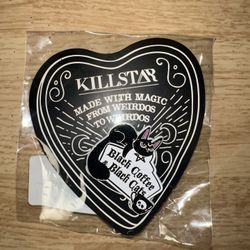 KILLSTAR GOTHIC BLACK COFFEE & BLACK CATS ENAMEL PIN - 3.5" - MADE WITH MAGIC FROM WEIRDOS TO WEIRDOS.