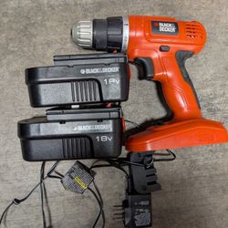 Black Decker 18v Cordless Drill With Two Batteries