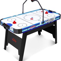 new 58" Air Hockey Table, Arcade Style with Powerful 700mA Motor, Accurate Digital LED Scoreboard on Overhead Gantry, Includes 2 Pucks and 2 Pushers, 