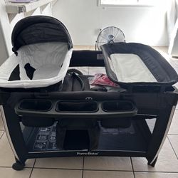 Pamo Babe 4-in-1 Baby Playard with Bassinet & Changing Table for Newborn
