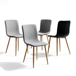 Homy Casa Scargill Set of 4 Modern Upholstered Dining Chairs with Metal Legs