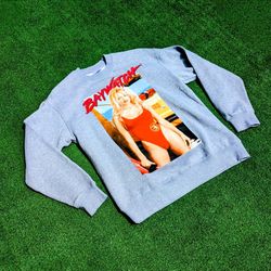 Baywatch TV Show Pamela Anderson 1990's Lifeguard Sweatshirt Oversized Small New