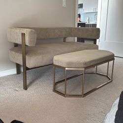 West Elm Loveseat and Footstool