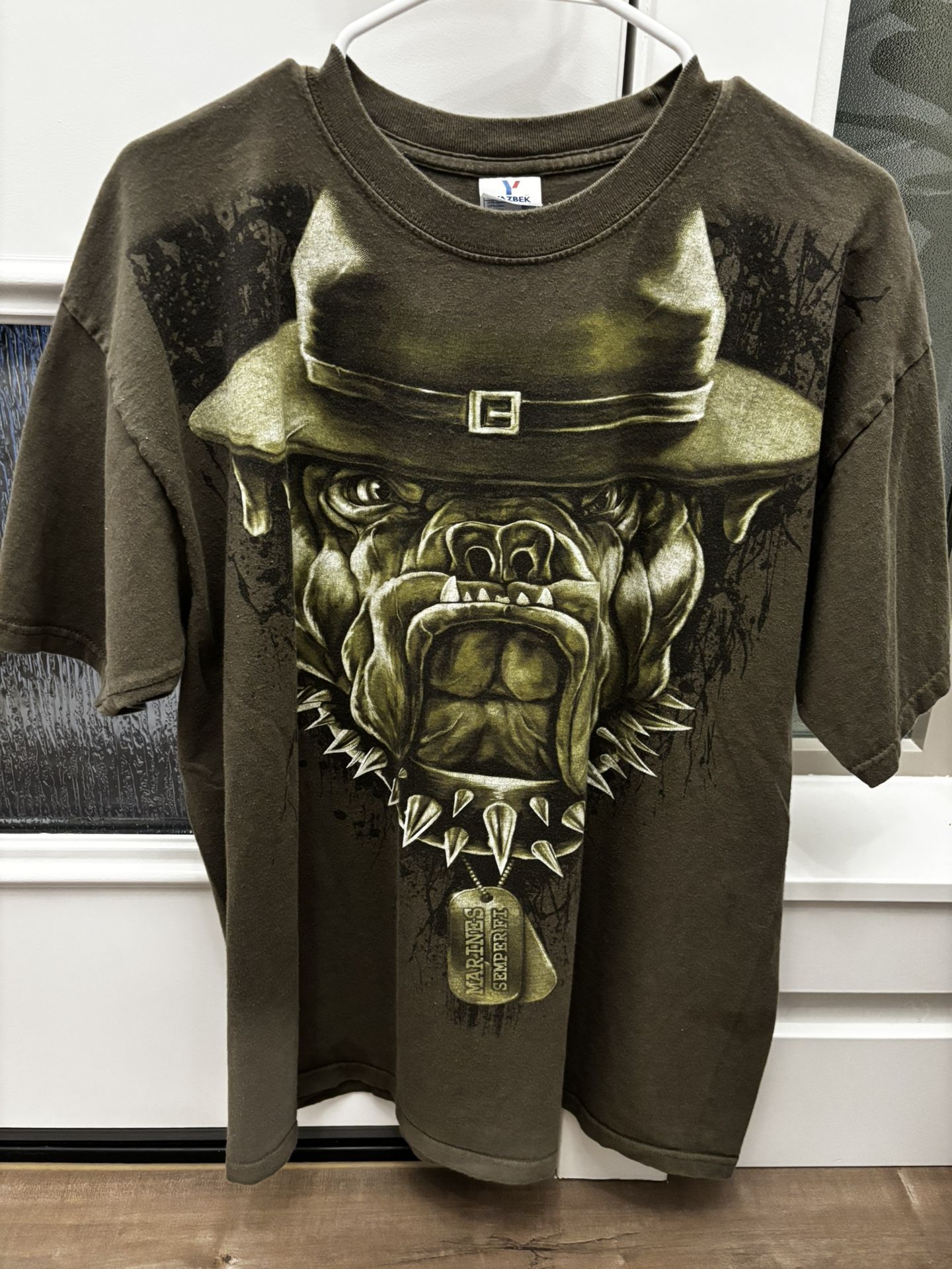 Vintage Bulldog Marines Olive Green T-shirt