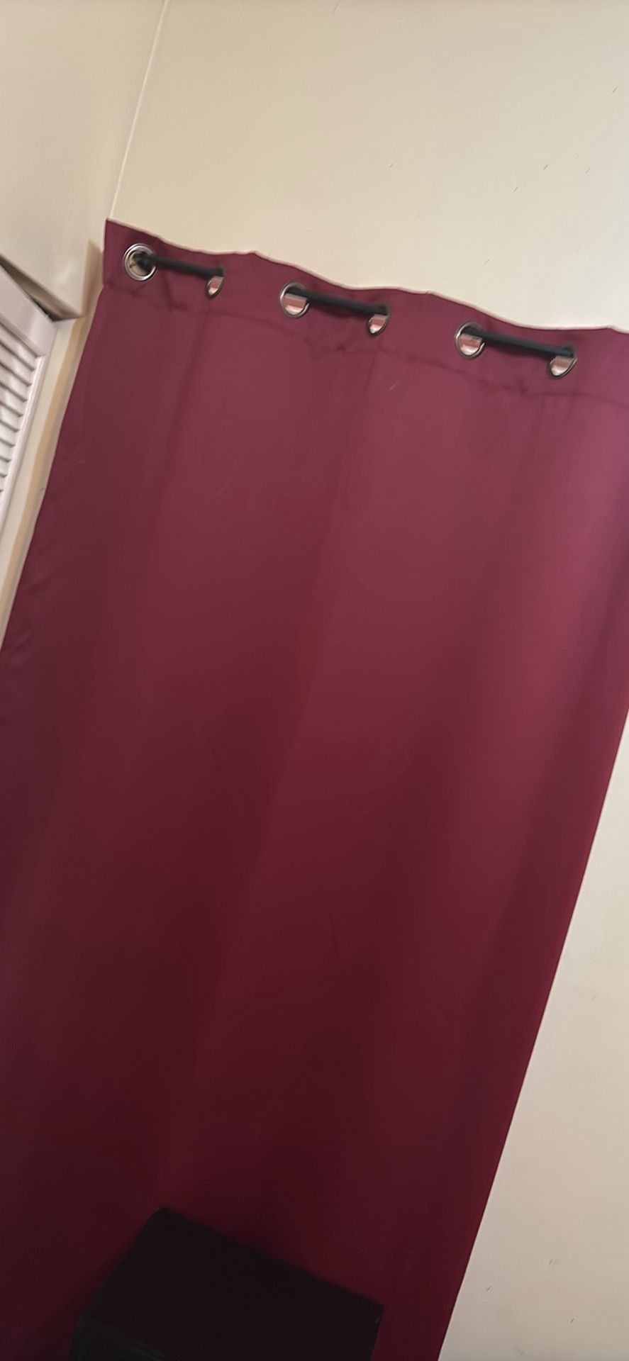 2x Blackout Curtains Black and Red with 2x Rod