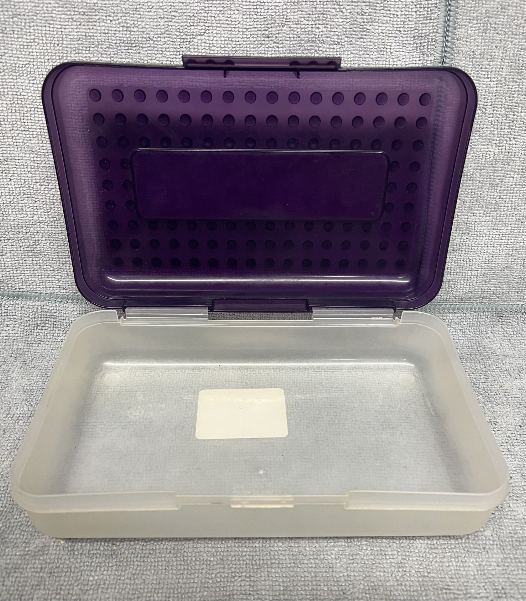SpaceMaker Pencil Box Case Purple Frosted Bottom Vintage 90s
