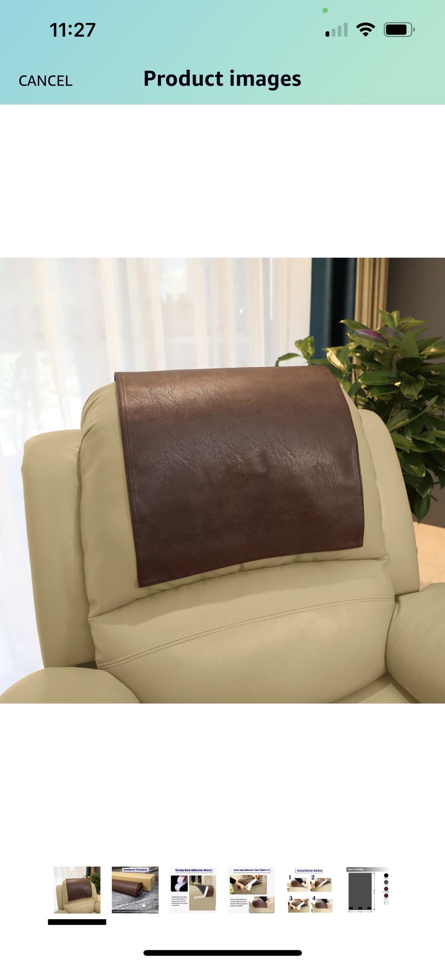 Headrest Cover for Furniture Slipcovers,Faux Leather Headrest Protector