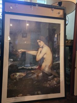 Large Framed "A Mermaid" Art Print by J.W. Waterhouse