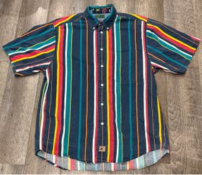 Vintage Boston Traders Striped Button Up Shirt size Large
