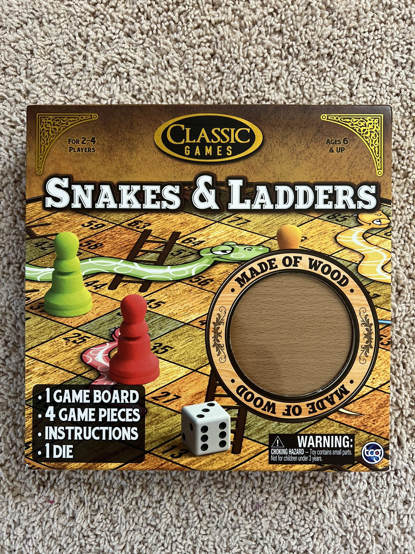 Snakes and ladders Wooden Board Game 