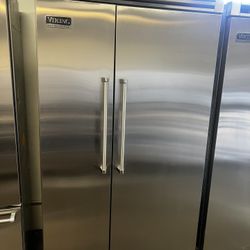 Viking 48”Wide Built In Side By Side Stainless Steel Refrigerator 