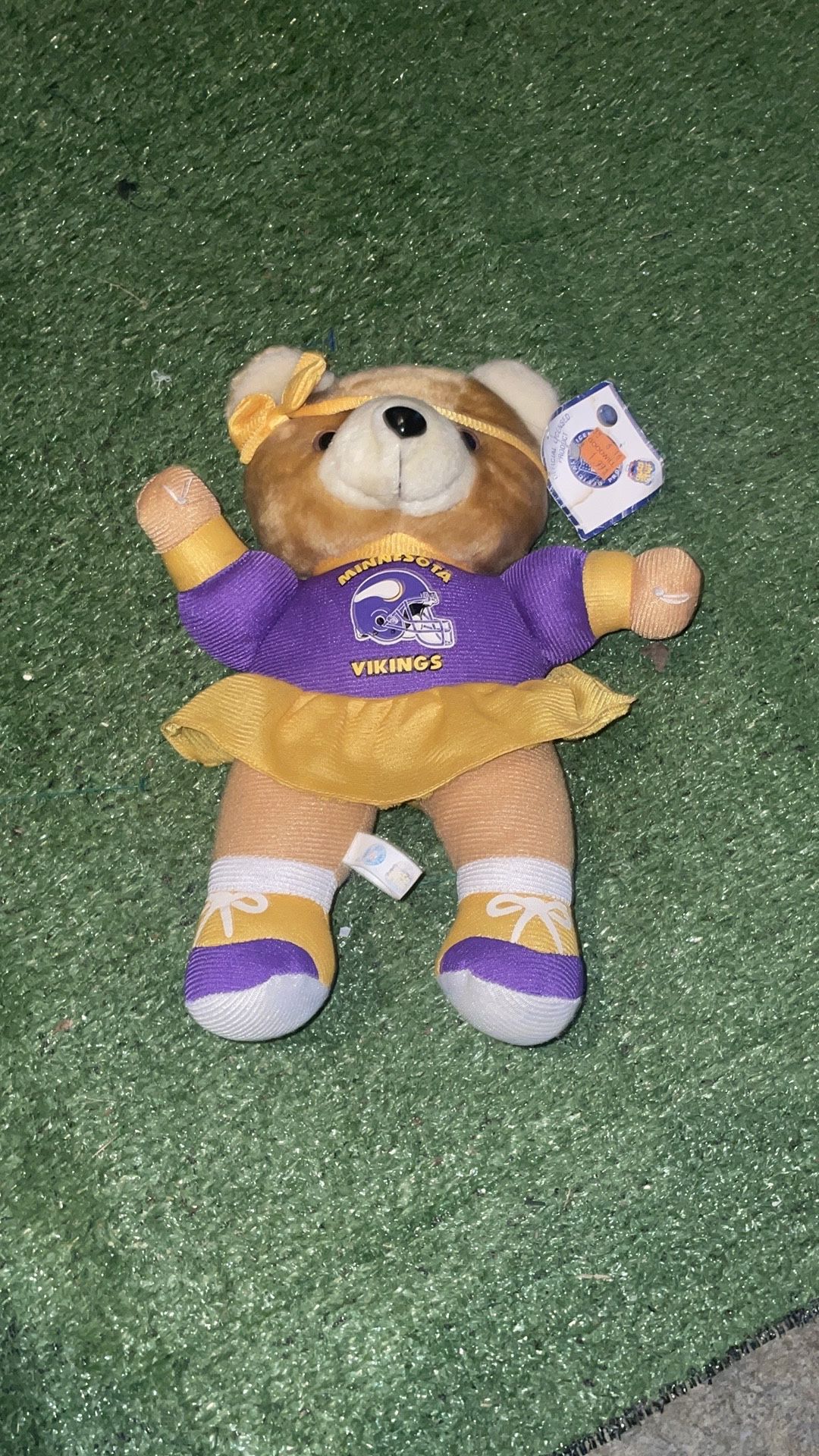 NFL Minnesota Vikings Cheer Teddy Bear Plush VTG 1999 NWT