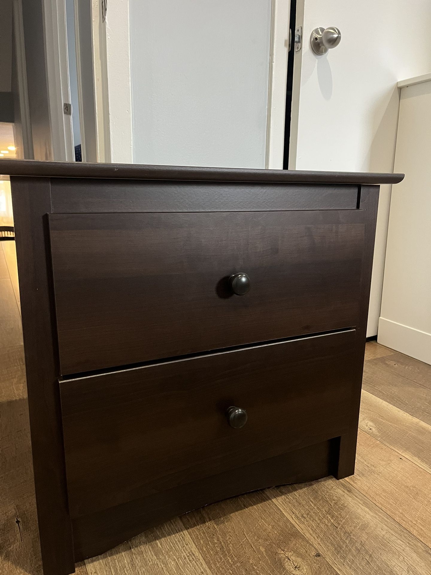 Nightstand Side Table with 2 Drawers