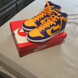 Lakers Dunk Highs Size 10.5