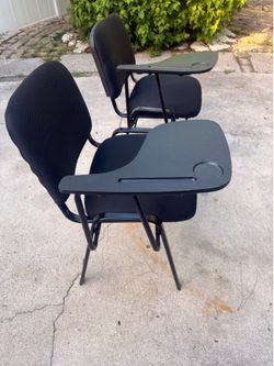 Black Training / Classroom Chairs with Writing Tablet