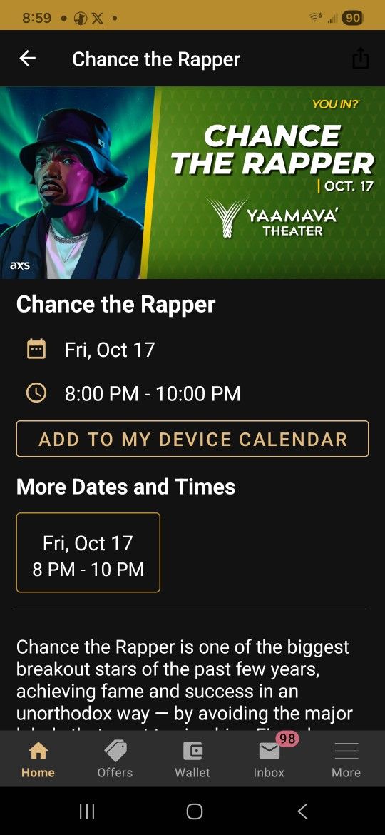 Chance The RAPPER YAAMAVA TONIGHT