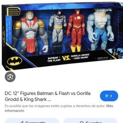 DC 12" Figure Batman & The Flash VS Gorilla Grodd & King Shark