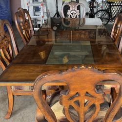 Dining Table, 6 Chairs, Glass