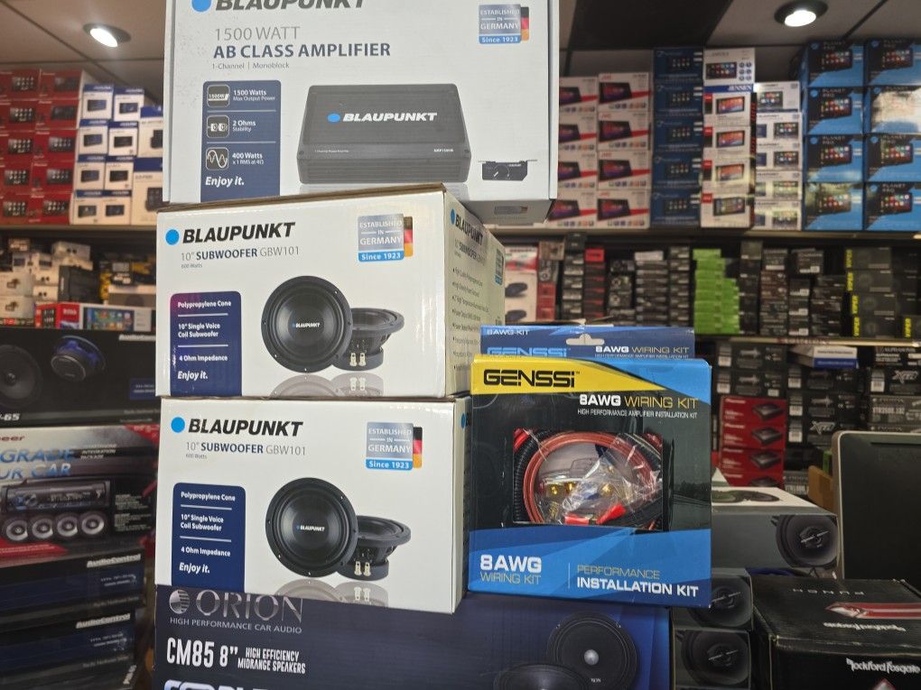 2-10" Subwoofer Blaupunkt And Amplifier 1500 Watts