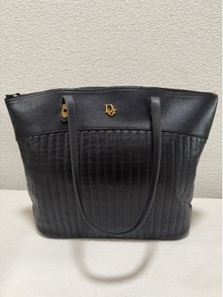 Dior black leather tote