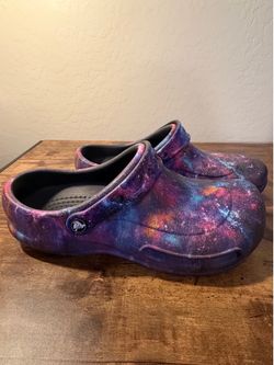 Crocs OnTheClock Galaxy Work Clogs Men's 10 Women's 12 Slip Resistant Shoes