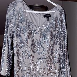 Silver Sequin Formal Dress