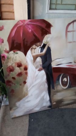 Romantic Wedding Couple Canvas Oil Painting