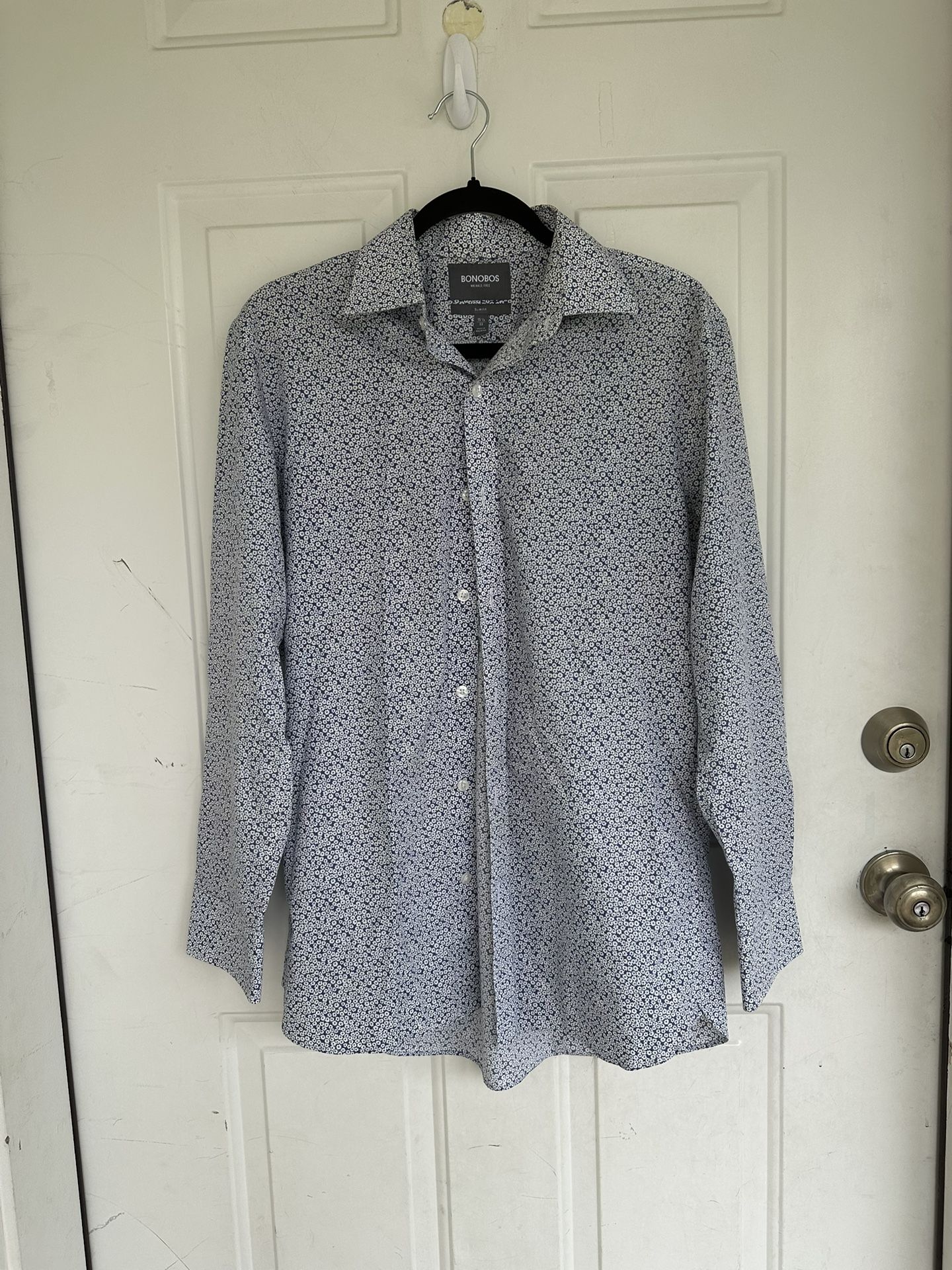 Bonobos Men’s Button Down Slim Fit Shirt size 15.5/33 Wrinkle free