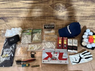 Lot Full Of Golf Accessories Balls Hat Tees More