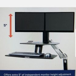 Ergotron-Workfit-A Dual Workstation with Suspended Keyboard. 
With owner manual. 