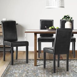 New Set Of 4 Business Dining Chairs Black
