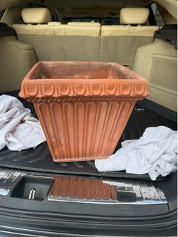 Vintage Italian Terracotta Planter Pot – Bitossi Italy – Large Fluted Square Planter
