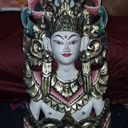 Wooden Goddess Tara Plague 