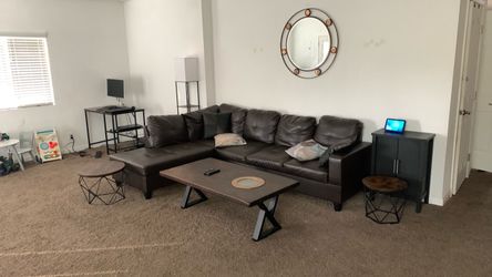 Faux Leather Sofa