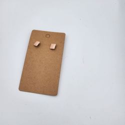 Blush Pink Geometric Stud Earrings – Minimalist Rectangle Posts