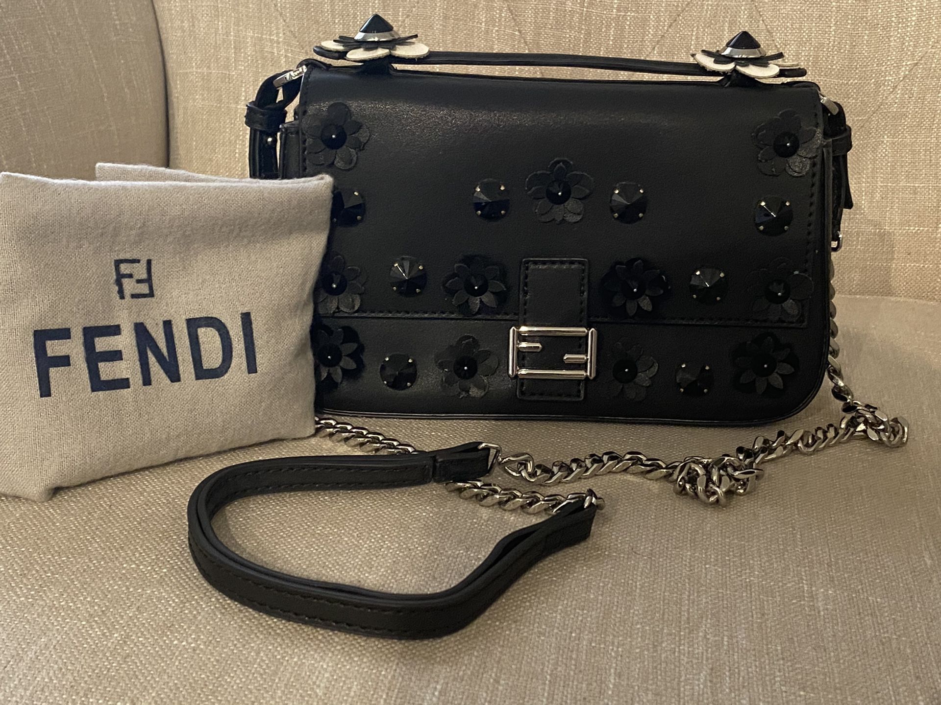 small fendi crossbody bag,black and navy blue NOT AUTHENTICE