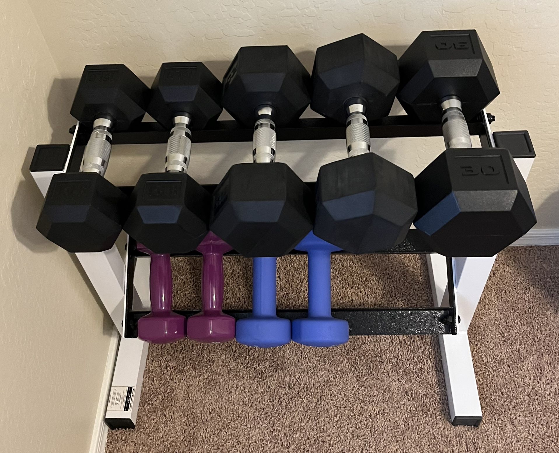Dumbbell Set with CAP Dumbbell Rack - 10 to 30lbs