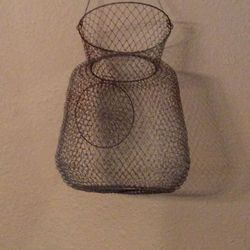 Vintage Metal Fishing Basket