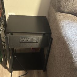 Lamp Table With Build In Outlet And USB Port