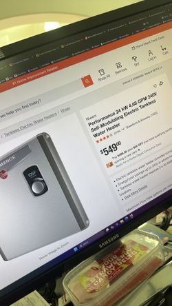 New Rheem 4.68 GPM 24kW 240v Performance Electric Tankless Water Heater RETEX-24