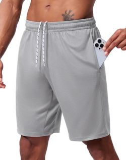 Men's Athletic Shorts 9 Inch Inseam - Quick Dry Mesh Basketball Shorts Men, Lightweight Mens Gym Running Shorts（large）