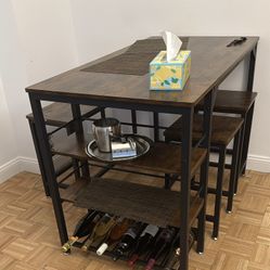 Dining Set: Table And Four Chairs