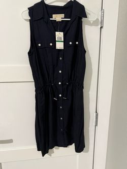 Michael Kors Black New Sleeveless Shirt Dress