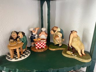 Set of 4 Humorous Resin Figurines