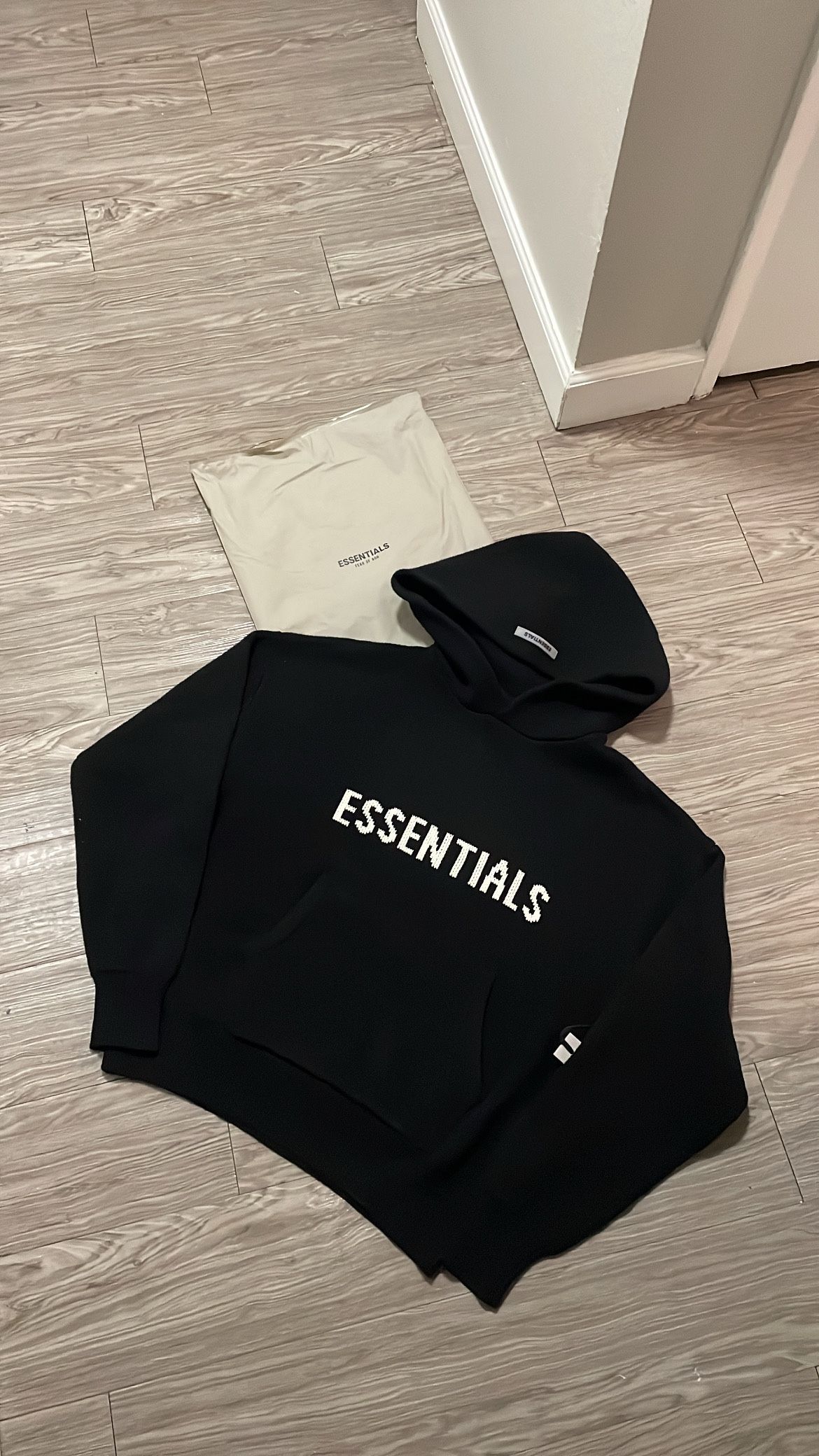 Essentials knit hoodie black