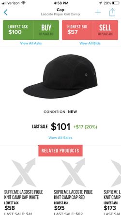 Supreme Lacoste black hat