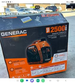 Generac 2500 Watt Recoil Start Gasoline Portable Generator Inverter w. COSense