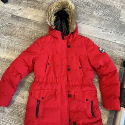 NWT women’s red hooded coat size 12 or medium